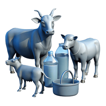 wonderful creative Farm Animals Drinking Water Silhouette Isolated authentic png