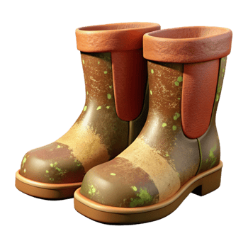 vibrant rustic Farmer Boots Isolated Element high quality png