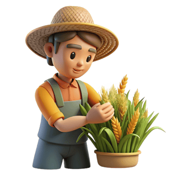 impressive modern Farmer Examining Crops Close Up Isolated exclusive png