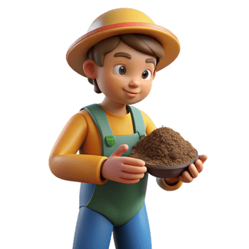 elegant classic Farmer Examining Soil Texture Close Up Isolated high quality png