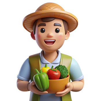 extraordinary modern Farmer Holding Fresh Produce Cutout Smiling Face genuine png