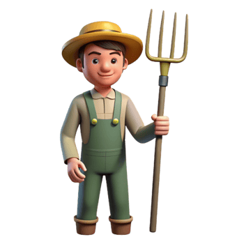 magnificent artistic Farmer Holding Pitchfork Silhouette Cutout high resolution png