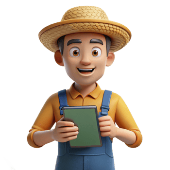 magnificent vintage Farmer Holding Tablet Computer in Field Close Up Transparent Background genuine png