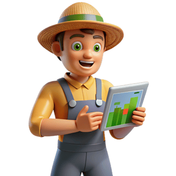 beautiful traditional Farmer Holding Tablet Showing Data Transparent detailed png
