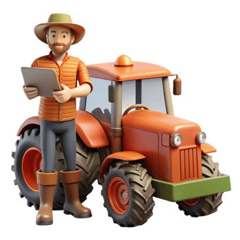 impressive minimalist Farmer Operating Tractor with Gps Guidance Transparent Background original png
