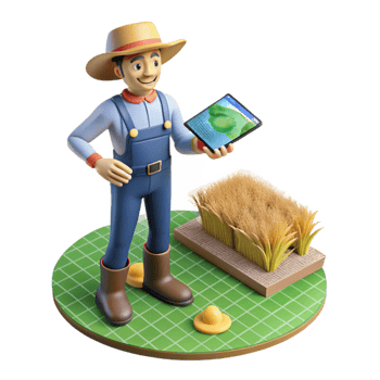 wonderful contemporary Farmer Using Augmented Reality App in Field Transparent Background authentic png