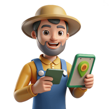 dramatic rustic Farmer Using Precision Agriculture App Transparent Background high quality png