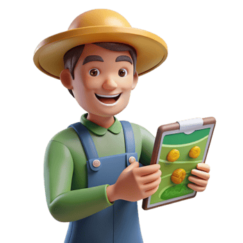 dramatic vintage Farmer Using Precision Agriculture App Transparent Background high quality png