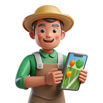 magnificent creative Farmer Using Precision Agriculture App Transparent Background genuine png