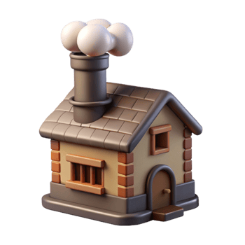 dramatic abstract Farmhouse Chimney Smoke Isolated Cutout authentic png
