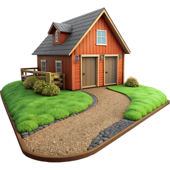 impressive minimalist Farmhouse Driveway Isolated with Gravel Surface genuine png