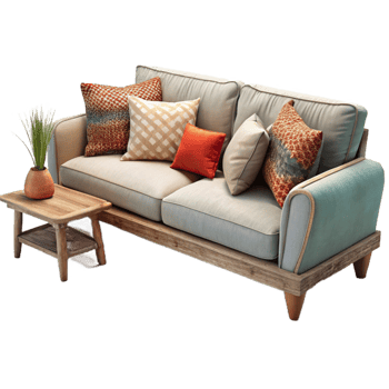 vibrant modern Farmhouse Living Room Transparent Background with Fireplace authentic png