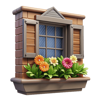 extraordinary abstract Farmhouse Window Box Cutout with Flowers png