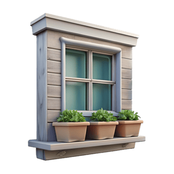 dramatic traditional Farmhouse Window Box Transparent premium png