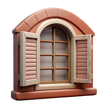 dramatic abstract Farmhouse Window Cutout with Shutters png
