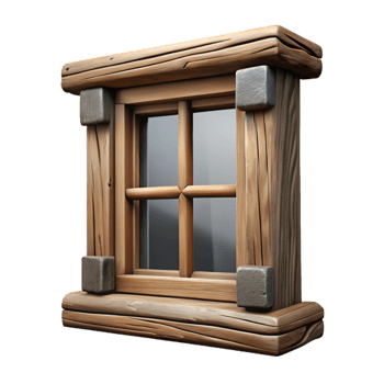 serene classic Farmhouse Window Frame Isolated Wood high resolution png