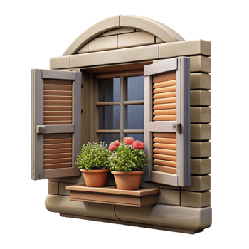 vibrant rustic Farmhouse Window Cutout professional png