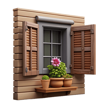 serene abstract Farmhouse Window Cutout authentic png