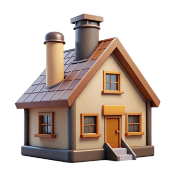 wonderful modern Farmhouse with Chimney Transparent high quality png