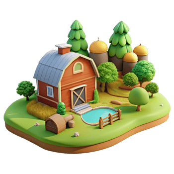 stunning vintage Farm Landscape Panorama Transparent Background genuine png