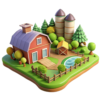 vibrant classic Farm Landscape Panorama Transparent png