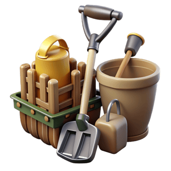 vibrant rustic Farm Tools Transparent Background png