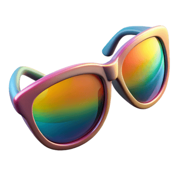 vibrant vintage Fashionable Sunglasses with Gradient Lens Cutout high quality png