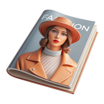 vibrant artistic Fashion Magazine Cover Mockup Transparent Element png