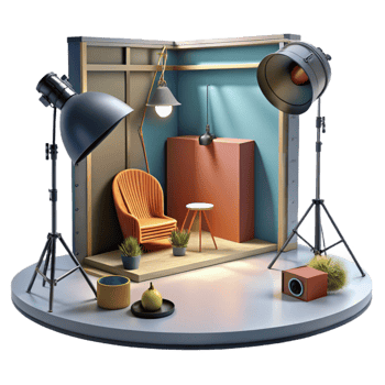 wonderful creative Fashion Photography Lighting Studio Setup Isolated premium png