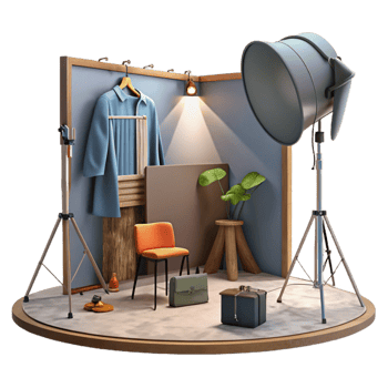 beautiful creative Fashion Photography Studio Setup Cutout premium png
