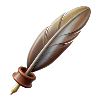 vibrant modern Feather Quill Pen Brown Ink Dipped Isolated high quality png