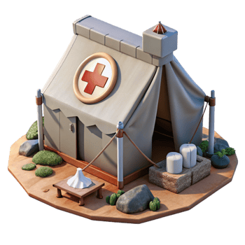 serene rustic Field Hospital After Disaster White Tent Visible Cutout high resolution png