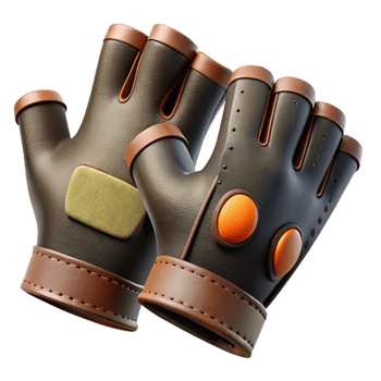 extraordinary vintage Fingerless Gloves Leather Black Cutout Transparent Background exclusive png