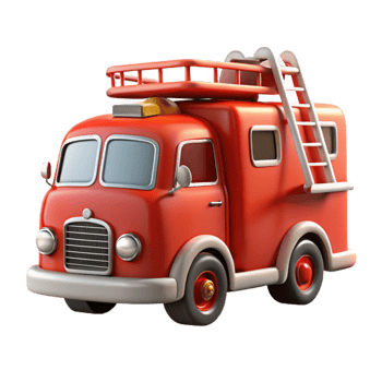 elegant abstract Fire Truck Red with Ladder Cutout exclusive png