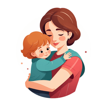 Mother and child illustration png