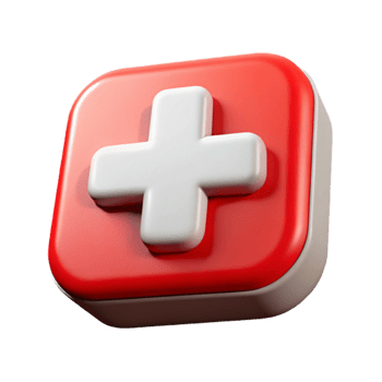 magnificent minimalist First Aid Symbol Red and White Cutout detailed png