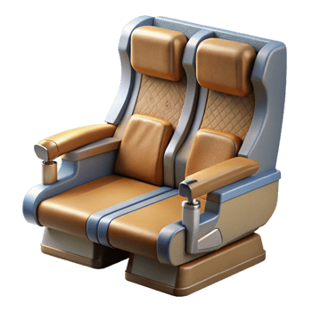 dramatic rustic First Class Airplane Seat Isolated premium png