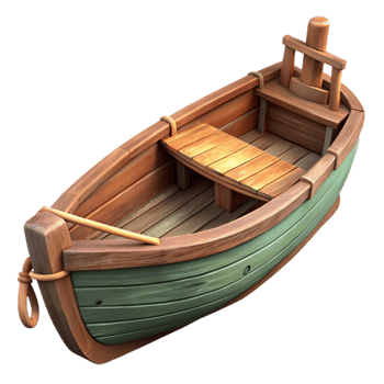 impressive classic Fishing Boat Small Wooden Traditional Design Cutout premium png