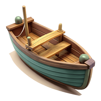 beautiful classic Fishing Boat Small Wooden Traditional Design Cutout original png