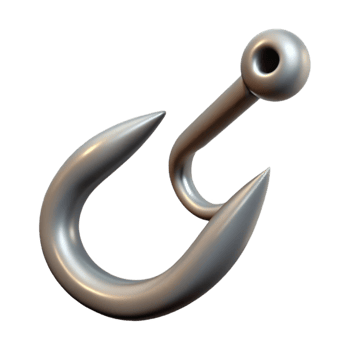 extraordinary classic Fishing Hook Sharp Point Barbed Isolated original png