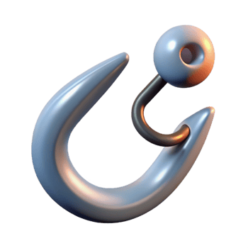 impressive rustic Fishing Hook with Bait Transparent Background exclusive png