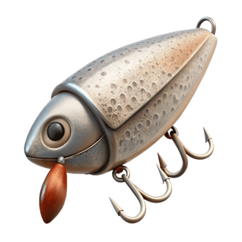 elegant vintage Fishing Lure with Hooks Transparent Background high resolution png