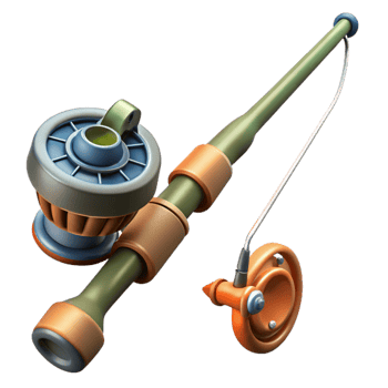 extraordinary modern Fishing Rod and Reel Casting Line Isolated high resolution png