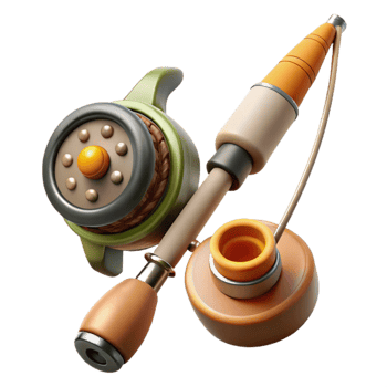 Fishing Rod and Reel Casting Line Isolated png
