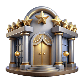 wonderful abstract Five Star Hotel Entrance at Night Transparent genuine png