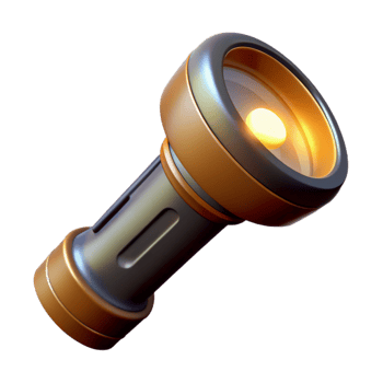 impressive minimalist Flashlight Beam Illuminating a Dark Area Transparent Background premium png