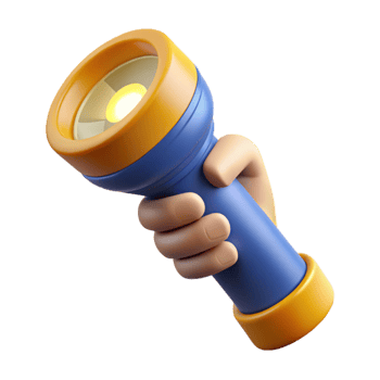 magnificent abstract Flashlight Held in Hand Ready for Use Transparent Background professional png