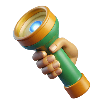 Flashlight Held in Hand Ready for Use Transparent Background png