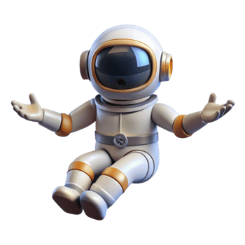 serene traditional Floating Astronaut Zero Gravity Pose Isolated Element high quality png