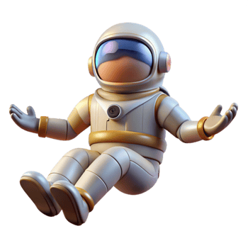 beautiful traditional Floating Astronaut Zero Gravity Pose Isolated Element authentic png